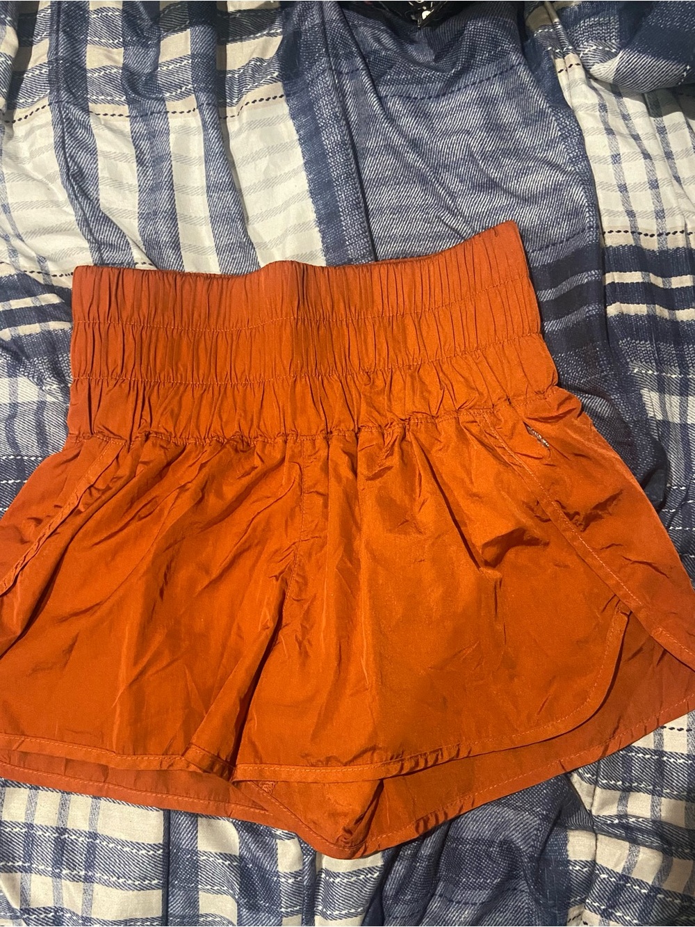 Free People Orange Elastic Waist Athletic Shorts